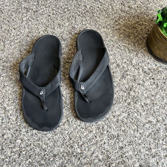 OluKai Ohana Women's Size 11 Flip Flop Thong Sandals Black Comfort - Picture 1 of 6